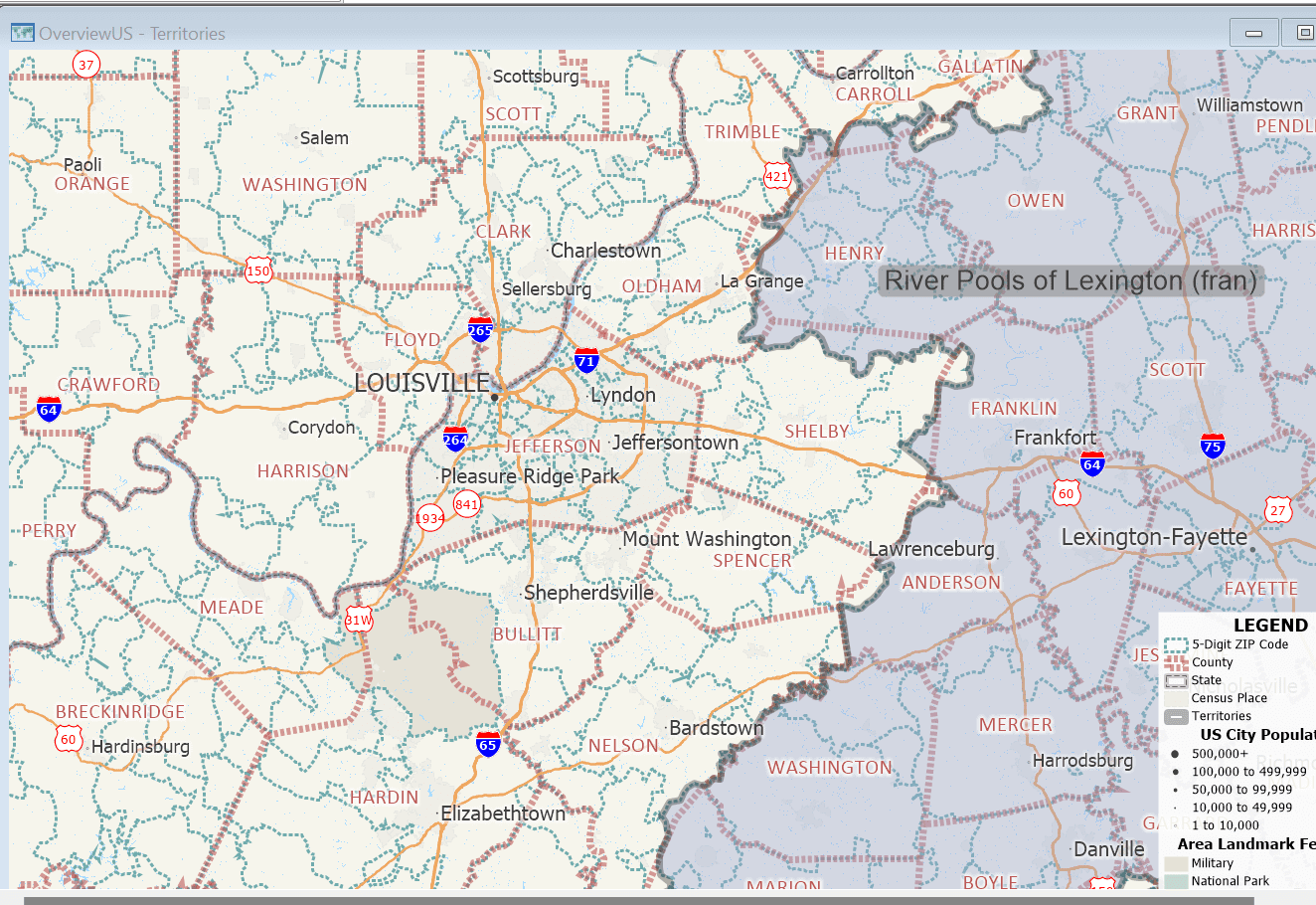 Service area map for Swimming pool installation